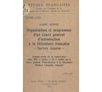 Organisation Et Programme Dun Cours Général Dintroduction À La Littéra
