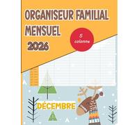 Organiseur Familial 2026 Mensuel: Mon Calendrier Familial Mensuel | planning familial Mensuel 12 Mois pour 5 Personnes (De Janvier à Décembre 2026) | A4, idée cadeau pour une famille organisée