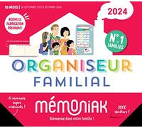 Organiseur familial Mémoniak 2024, calendrier organisation familial mensuel (sept. 2023- déc. 2024): 16 mois, de septembre 2023 à décembre 2024