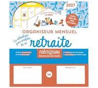 Organiseur mensuel Mémoniak retraite 2027, 12 mois janvier-décembre 2027 (Collection Silver)