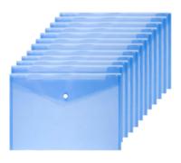 Organiza tu espacio con confianza, sobres de plástico para documentos tamaño A4/Carta, cierre a presión que garantiza un almacenamiento seguro,