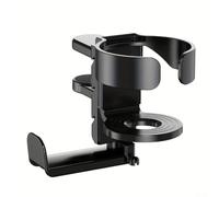 Organiza tu espacio de trabajo con este portavasos debajo del escritorio y soporte para auriculares para un fácil acceso a los elementos esenciales (negro)