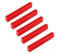 Organización de herramientas hecha simple, cinco soportes de plástico, cada uno con doce ranuras para un fácil acceso a tus brocas