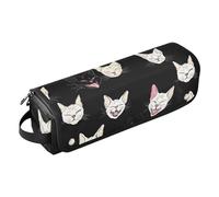 Organizador 2 en 1 de herramientas para el cabello con alfombrilla de hierro, impermeable, estuche de viaje para planchas planas, alisadores, rizadores, estéticos Devon Rex Cats Black Portable Travel