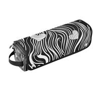 Organizador 2 en 1 de herramientas para el cabello con almohadilla resistente al calor, impermeable, organizador de viaje para planchas planas, alisadores, rizadores, patrones de música para el día de