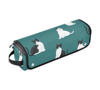 Organizador 2 en 1 de herramientas para el cabello y tapete resistente al calor con cremallera, funda de transporte de doble capa para alisadores, rizadores, secador de pelo, gatos Beauty Manx, color