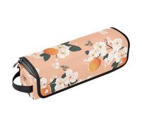 Organizador 2 en 1 de herramientas para el cabello y tapete resistente al calor con cremallera, funda de transporte portátil para alisadores, rizadores, secador de pelo, bonito servicio, fruta,