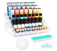 Organizador acrílico con soporte para cepillos | 7 capas transparentes para botellas | Almacenamiento creativo, Dee Leisure Supports | Miniaturas, pigmentos, taller, modelismo