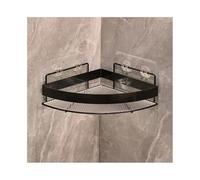 Organizador adhesivo de ducha - Organizador de estante de baño montado en la pared, estantes de esquina acrílicos sin taladrar con valla de metal, elegante solución de almacenamiento de toallas negro