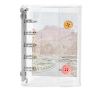 Organizador Adhesivo-PVC Estético Claro Binder, Álbum De Aglutinante, Cuaderno De Tamaño M5 A 5 Anillos, Planificación De Scrapbooking | Sticker Collector Keeper, Organizador Del Diario De Viaje