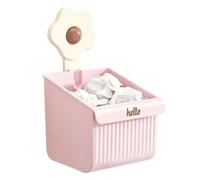 Organizador Adhesivo Soporte Autoadhesivo Bonito Que Ahorra Espacio | Cajas Organizadoras Montaje En Pared Para Maquillaje Paño Peine Dentífrico Cepillo Aseo Pequeño Rosa