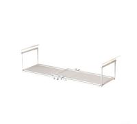 Organizador ajustable para debajo del gabinete, estante de almacenamiento colgante de metal para cocina, estante para especias sin taladro, estante para colgar en la pared que ahorra espacio (S blanco