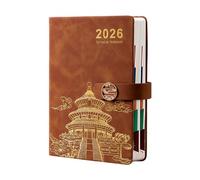 Organizador anual 2026, cuaderno de gestión del tiempo, planificador diario para viajeros con diseños de planificación estructurados, calendario semanal mensual