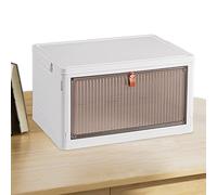 Organizador apilable para armario, contenedor de almacenamiento con tapa, contenedor de armario con 4 ruedas, cajas organizadoras translúcidas para ropa, zapatos, artículos diversos, juguetes