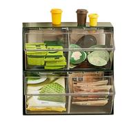 Organizador apilable para bolsas de té con tapa transparente, estante para almacenamiento de condimentos de café