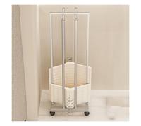 Organizador Apilador De Perchas con 4 Ruedas, Carrito Apilador con 4 Lados, Expositor 4 En 1,Capacidad For hasta 140, For Tiendas De Ropa(Silver,100x35x30cmm)