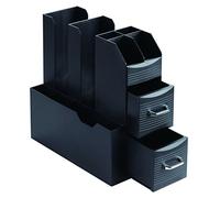 Organizador archivo 2000 hora del cafe varios compartimentos accesorios cafe polipropileno negro