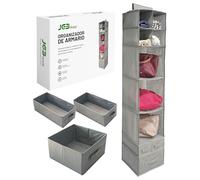 Organizador armario ropa - Organizador armario colgante de tela con 7 baldas organizadoras y 3 cajones para almacenaje de ropa, zapatos y accesorios - Estanterias almacenaje y organizadores de armario