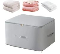 Organizador autocomprimible que ahorra espacio, organizador de autocompresión, grande, bolsa de almacenamiento autocompresible, para edredones, ropa, mantas (gris, L 52 x 42 x 30 cm)