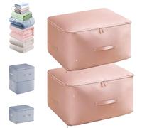 Organizador autocomprimible que ahorra espacio, organizador de compresión que ahorra espacio para edredones, ropa y textiles, resistente al agua y al polvo (rosa x 2, L)