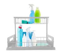 Organizador bajo fregadero metal 2 niveles extraíble blanco nyana home