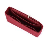 Organizador Bolso Bolsa de tela de fieltro con forro, bolsa de viaje multifuncional, organizador de maquillaje, bolsa forrada con forma, bolsas de súper cosméticos(With zipper-01,L 27x15x5.5cm)