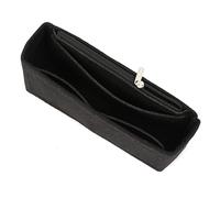 Organizador Bolso Bolsa de tela de fieltro con forro, bolsa de viaje multifuncional, organizador de maquillaje, bolsa forrada con forma, bolsas de súper cosméticos(With zipper-02,L 27x15x5.5cm)