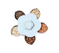 Organizador Box - Portable Rotating Container, Multi Section Storage Case | Divided food serving tray with lid for family gathering office desk picnic roadtrip sweet nut holder