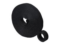 Organizador Cables 300 CM/rollo de bridas for cables, sujetadores gancho adhesivos reutilizables, organizador correa nailon, embalaje, almacenamiento DIY(Black,5Rolls)