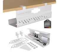 Organizador Cables Escritorio - Bandeja bajo Mesa (Blanco, 1 Unidad)