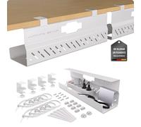 Organizador Cables Escritorio - Bandeja bajo Mesa (Blanco, 2 Unidades)