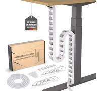 Organizador Cables Escritorio, Cadena portacables Flexible, Canaleta portacables Flexible, Ideal para organizar los Cables de Escritorio y Apta para escritorios Regulables en Altura (Blanco)