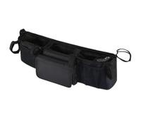 Organizador Caddy Para Cochecito Doble - 60x20x10cm | De Almacenamiento Grande Para Cochecito De Bebé Con 3 Compartimentos | De Pañales Colgante Con Portabotellas Y Portavasos Para Viajes