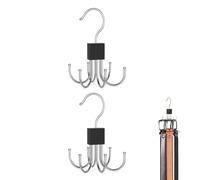 Organizador Cinturones,2 Pieza Rotación de 360 Grados con 6 Ganchos Organizador de Cinturones,Soporte para Colgar Ahorro de Espacio,Gancho de Almacenamiento para Cinturón,Corbatero