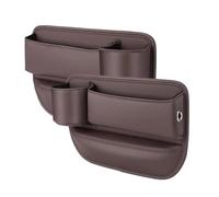 Organizador Coche Asiento para BMW I4 G26 2021-2023 2024 2025 2026, Cuero Accesorios Multifunctional Seat Organizer Caja Almacenamiento Lateral,D-Brown