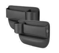Organizador Coche Asiento para BMW X4 G02 2019 2020 2021 2022 2023 2024 2025 2026, Cuero Accesorios Multifunctional Seat Organizer Caja Almacenamiento Lateral,A-Black