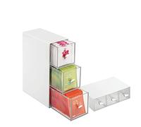 Organizador Cocina, Caja Té con 3 Cajones de Plástico, Compacto Organizador con Cajones de Plástico, Organizador de Maquillaje, Caja de Plastico, Mini Cajonera para Bolsas de Té, Cápsulas de Café