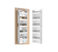 SONGMICS Organizador Colgante, Estante de Colgar, Organizadora de Puerta, Almacenamiento de Tela, Red de Nylon Transparente, Plegable, Ganchos de Metal, Bolsillos Laterales, Blanco Nube RDH007W01