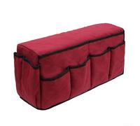 Organizador colgante para reposabrazos de sofá, organizador impermeable con múltiples bolsillos, almacenamiento reclinable antideslizante para artículos esenciales (rojo vino)