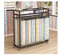 Organizador Comercial De Cortinas Metálicas, Expositor De Muestras De Tela De Doble Cara Independiente, Soporte De Suelo Para Colchas, Mantas, Bufandas, Cinturones Y Sábanas(Black,120x40x160 cm)