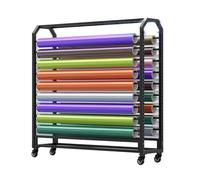 Organizador Comercial Grande De Rollos De Tela, Carrito De Almacenamiento De Vinilo, Organizador Grande De Rollos De Papel For Películas For Ventanas, Papel Tapiz Y Cortinas.(170x45x143cm-8Rod)
