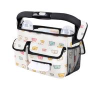 Organizador compacto para cochecito de bebé, con correas de sujeción ajustables, múltiples compartimentos para carritos de viaje esenciales para un organizador de almacenamiento de cochecito ajustable