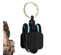 Organizador compacto para el cabello, portátil, llavero, 2,17 x 1,18 pulgadas, diseño de exhibición de contenedor de bastidores, equipo reutilizable para negocios y viajes, Negro , Se référer au