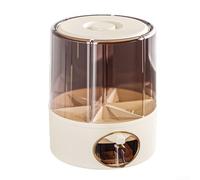 Organizador con rotación de 360 grados y compartimento de 6 secciones para solución de almacenamiento de granos de arroz y alimentos secos (crema-mediano)