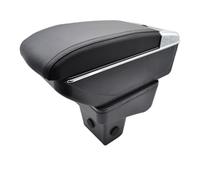 Organizador consola central para coche Caja de almacenamiento para Suzuki para Vitara 2015-2019, Cenicero con reposabrazos, doble capa, estilo coche cuero negro 2018(Black Thread)