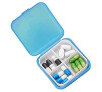 Organizador cuadrado de píldoras, mini pastillero - Organizador diario de pastilleros | Caja organizadora de medicamentos con cuatro compartimentos, organizador de pastillero transparente para uso