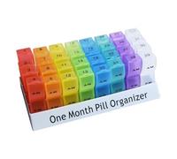 Organizador de 31 días AM/PM DROGS | Píldora mensual en 32 compartimentos | Disputa, práctico y extraíble pastillero | Caja de suplemento alimenticio portátil para cada día