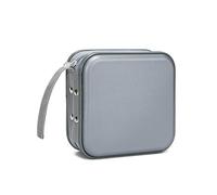 Organizador de 48 CD/DVD con capacidad para 48 CD/DVD, portátil, con cremallera, de plástico duro, para coche, hogar, oficina, viajes (gris)