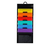 Organizador de 6 pisos sobre la puerta para colgar archivos, montaje en pared, bolsa de documentos, diagrama plegable para oficina, aula, hogar, montaje en pared/superposición
