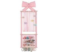Organizador de accesorios para el cabello, grande de malla con, colgador de pared con clip para el pelo, para mujeres y niñas, diadema, organización, puerta, armario, dormitorio, decoración